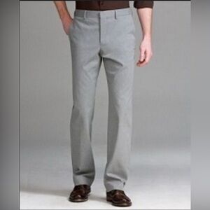 Express Gray Dress Pants with Flat-Front Design